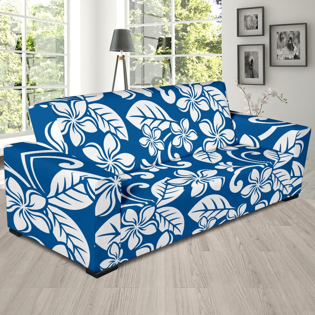 Plumeria Pattern Print Design PM013 Sofa Slipcover-JORJUNE.COM