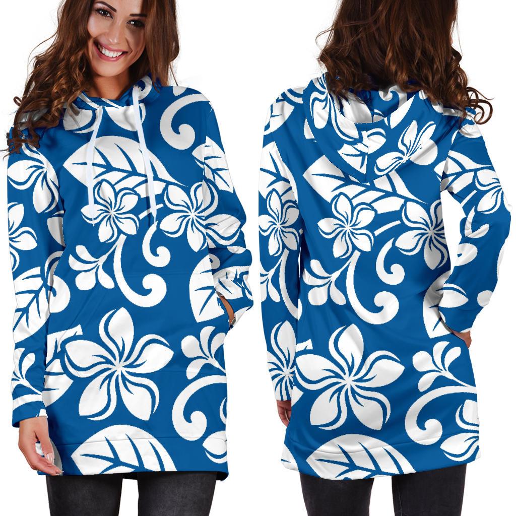 Plumeria Pattern Print Design PM013 Women Hoodie Dress