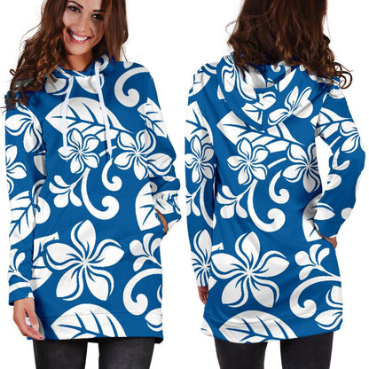Plumeria Pattern Print Design PM013 Women Hoodie Dress