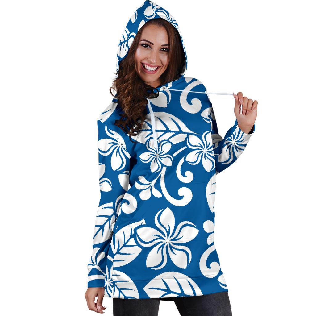 Plumeria Pattern Print Design PM013 Women Hoodie Dress