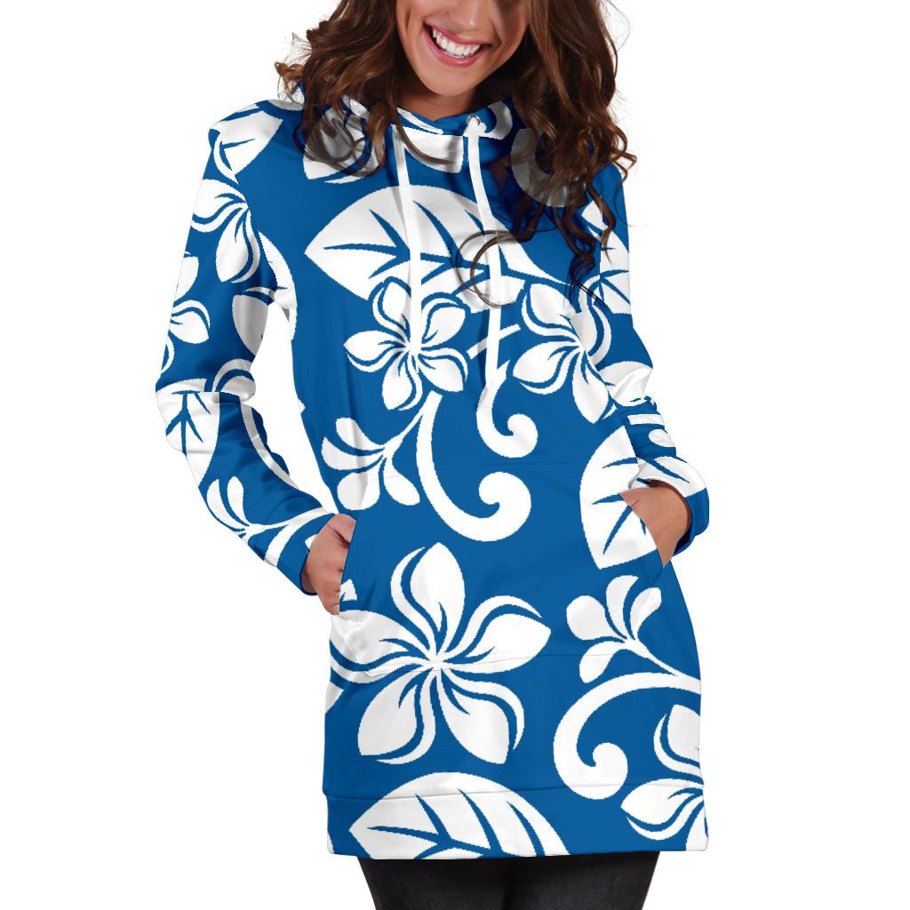 Plumeria Pattern Print Design PM013 Women Hoodie Dress