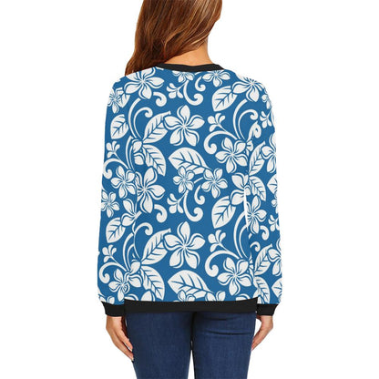 Plumeria Pattern Print Design PM013 Women Long Sleeve Sweatshirt-JorJune