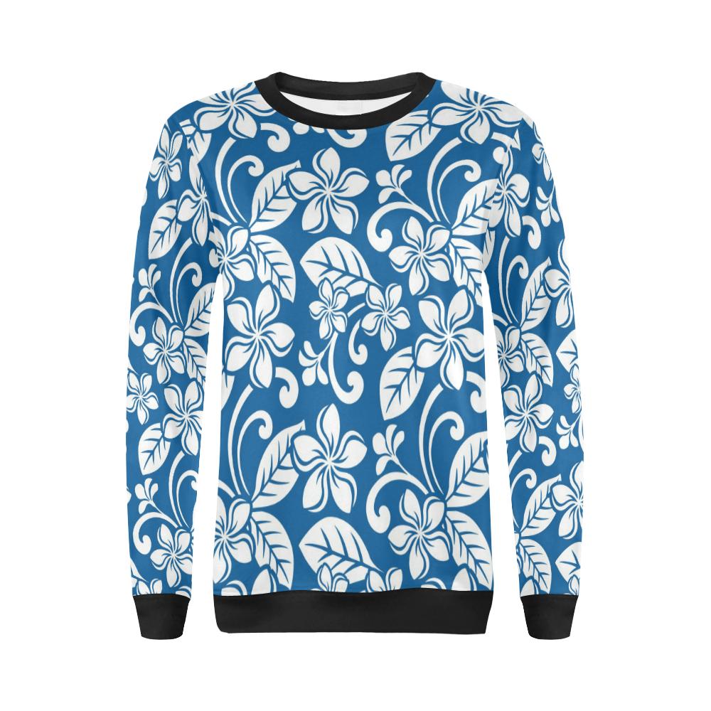 Plumeria Pattern Print Design PM013 Women Long Sleeve Sweatshirt-JorJune