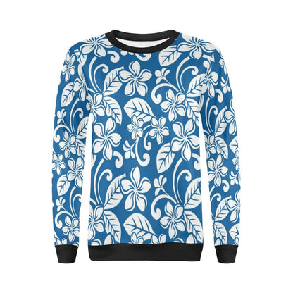 Plumeria Pattern Print Design PM013 Women Long Sleeve Sweatshirt-JorJune
