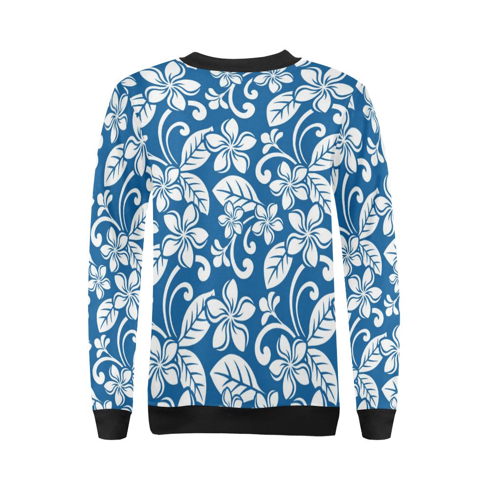 Plumeria Pattern Print Design PM013 Women Long Sleeve Sweatshirt-JorJune