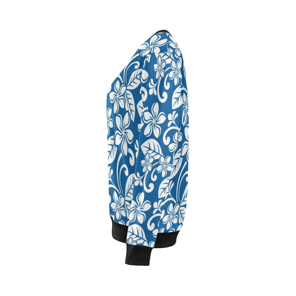 Plumeria Pattern Print Design PM013 Women Long Sleeve Sweatshirt-JorJune