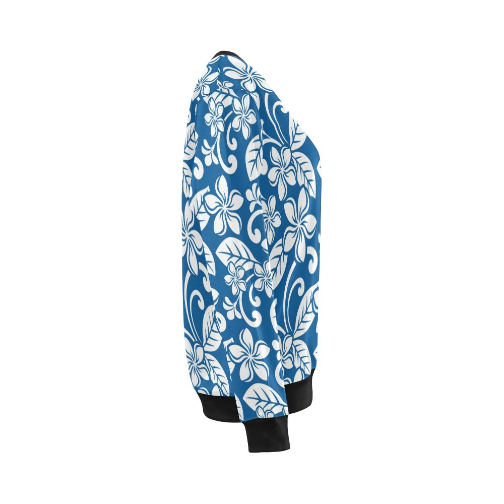 Plumeria Pattern Print Design PM013 Women Long Sleeve Sweatshirt-JorJune