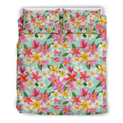 Plumeria Pattern Print Design PM014 Duvet Cover Bedding Set-JORJUNE.COM