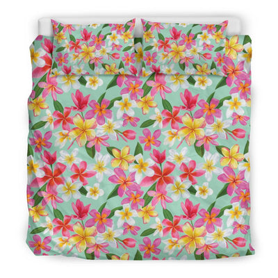 Plumeria Pattern Print Design PM014 Duvet Cover Bedding Set-JORJUNE.COM