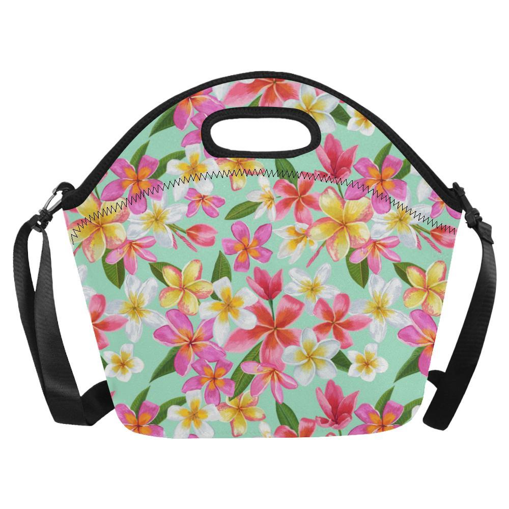 Plumeria Pattern Print Design PM014 Neoprene Lunch Bag-JorJune