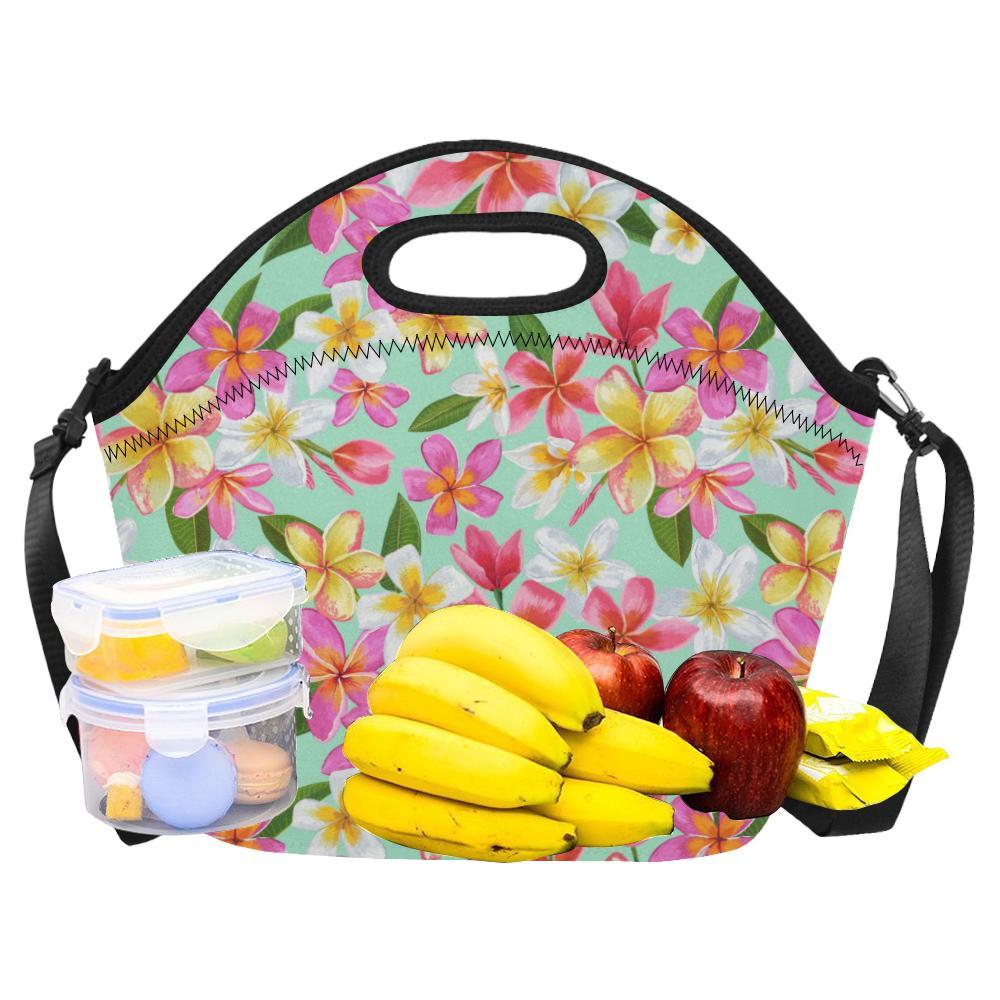 Plumeria Pattern Print Design PM014 Neoprene Lunch Bag-JorJune