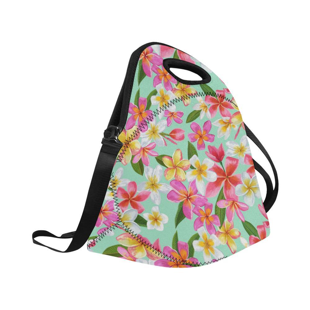 Plumeria Pattern Print Design PM014 Neoprene Lunch Bag-JorJune