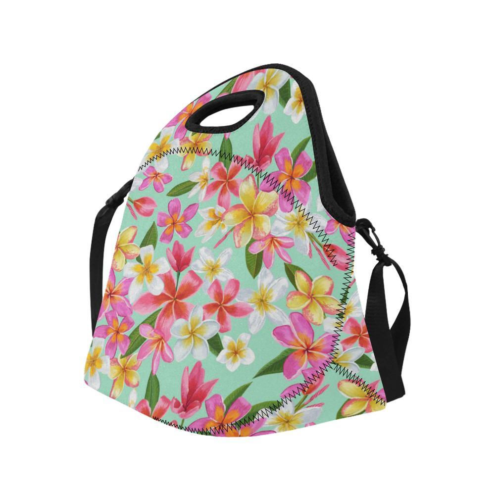 Plumeria Pattern Print Design PM014 Neoprene Lunch Bag-JorJune