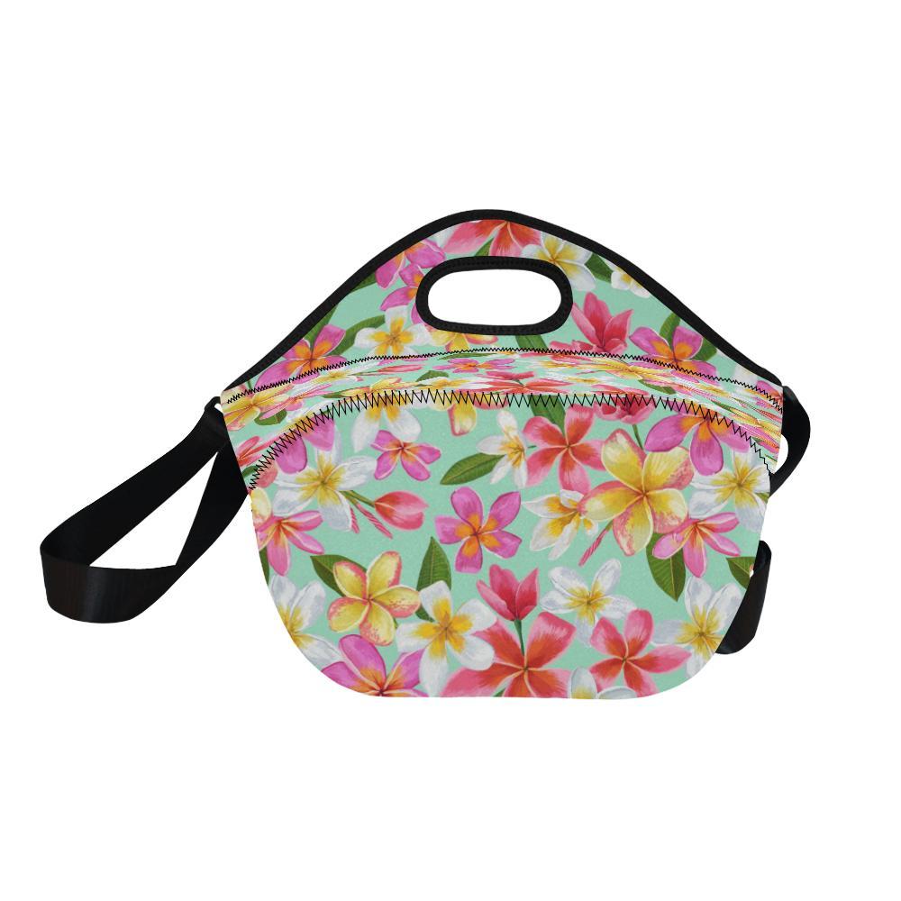 Plumeria Pattern Print Design PM014 Neoprene Lunch Bag-JorJune