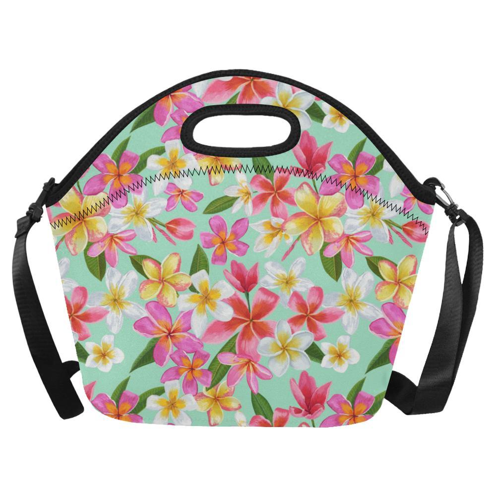 Plumeria Pattern Print Design PM014 Neoprene Lunch Bag-JorJune
