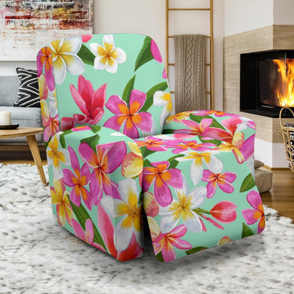 Plumeria Pattern Print Design PM014 Recliner Slipcover-JORJUNE.COM