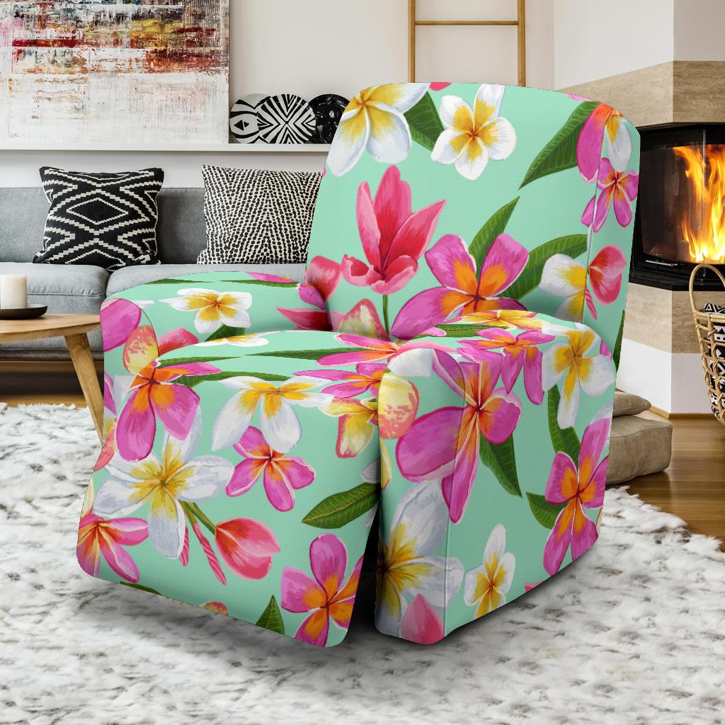 Plumeria Pattern Print Design PM014 Recliner Slipcover-JORJUNE.COM