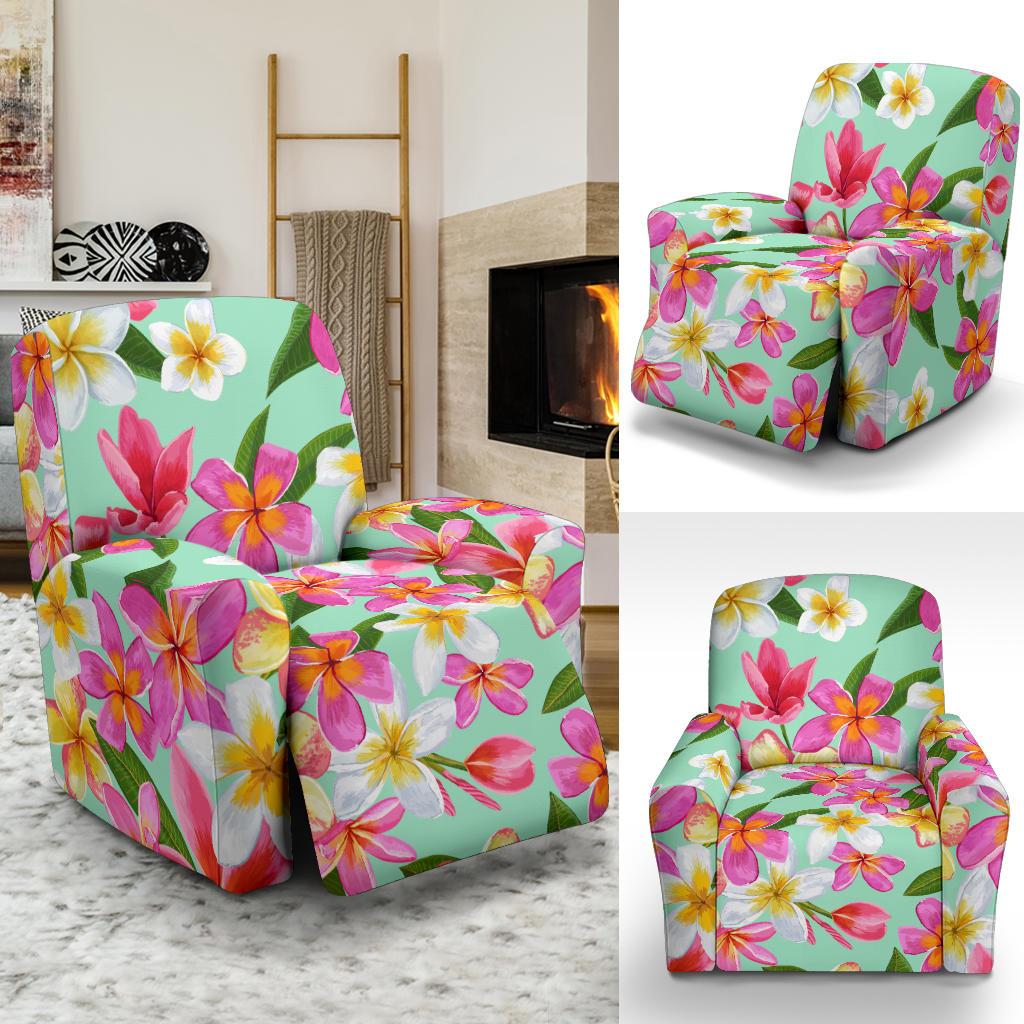 Plumeria Pattern Print Design PM014 Recliner Slipcover-JORJUNE.COM