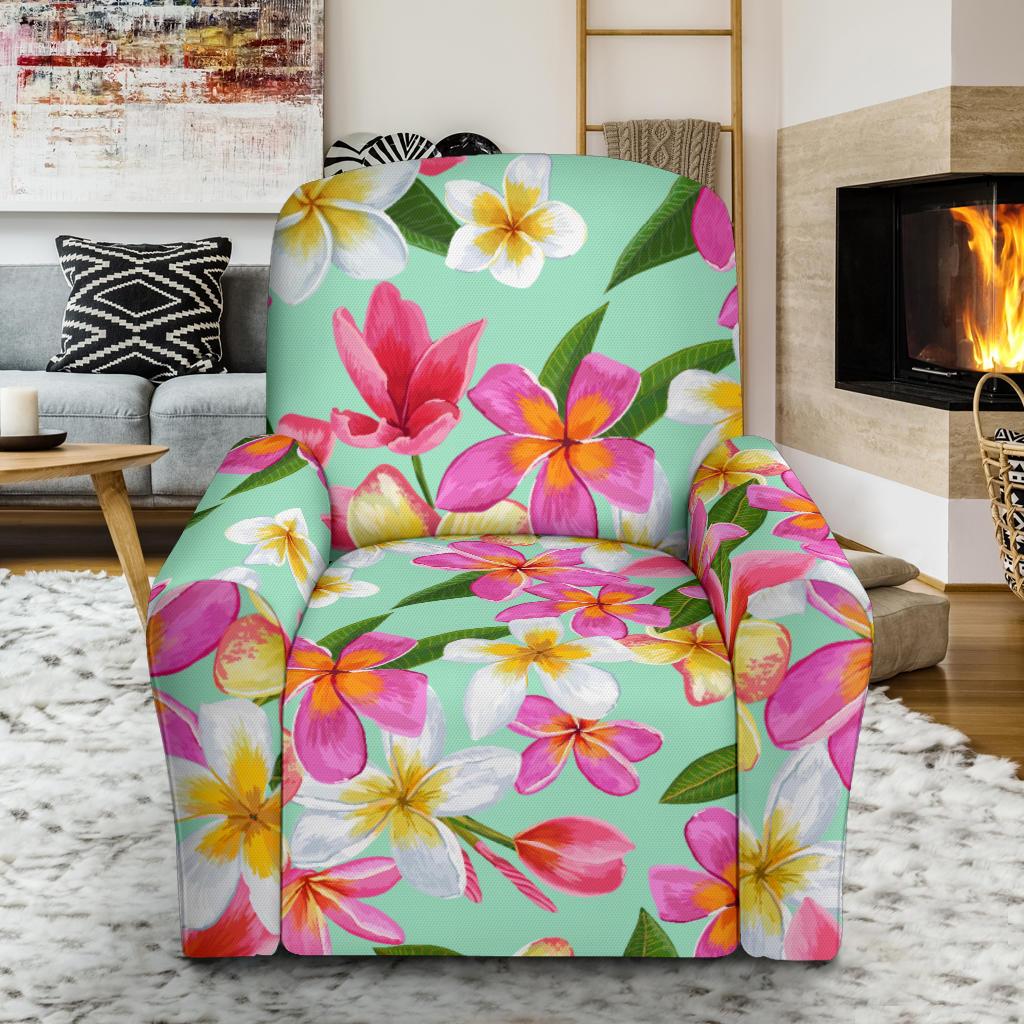Plumeria Pattern Print Design PM014 Recliner Slipcover-JORJUNE.COM