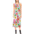 Plumeria Pattern Print Design PM014 Sleeveless Open Fork Long Dress