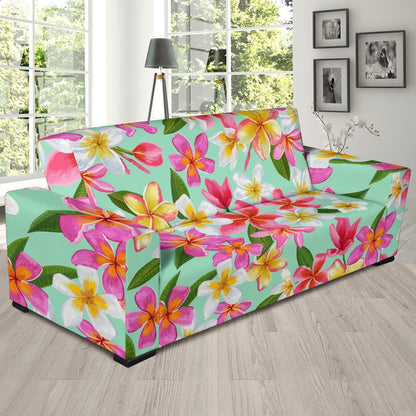 Plumeria Pattern Print Design PM014 Sofa Slipcover-JORJUNE.COM