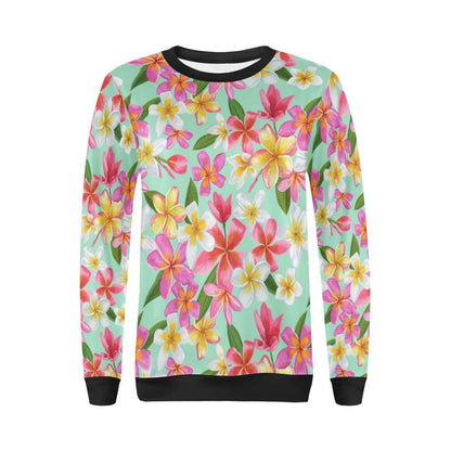 Plumeria Pattern Print Design PM014 Women Long Sleeve Sweatshirt-JorJune