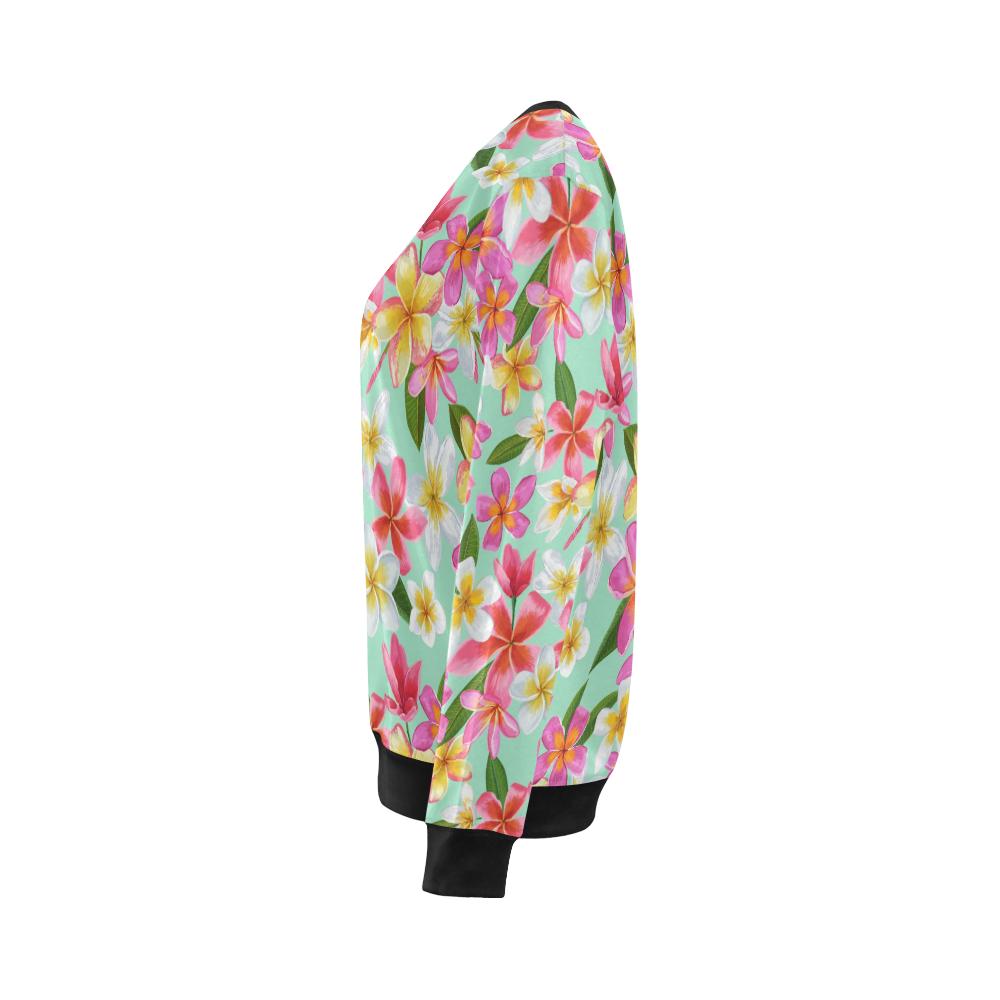 Plumeria Pattern Print Design PM014 Women Long Sleeve Sweatshirt-JorJune