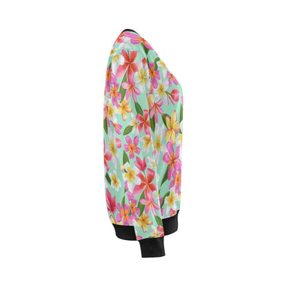 Plumeria Pattern Print Design PM014 Women Long Sleeve Sweatshirt-JorJune