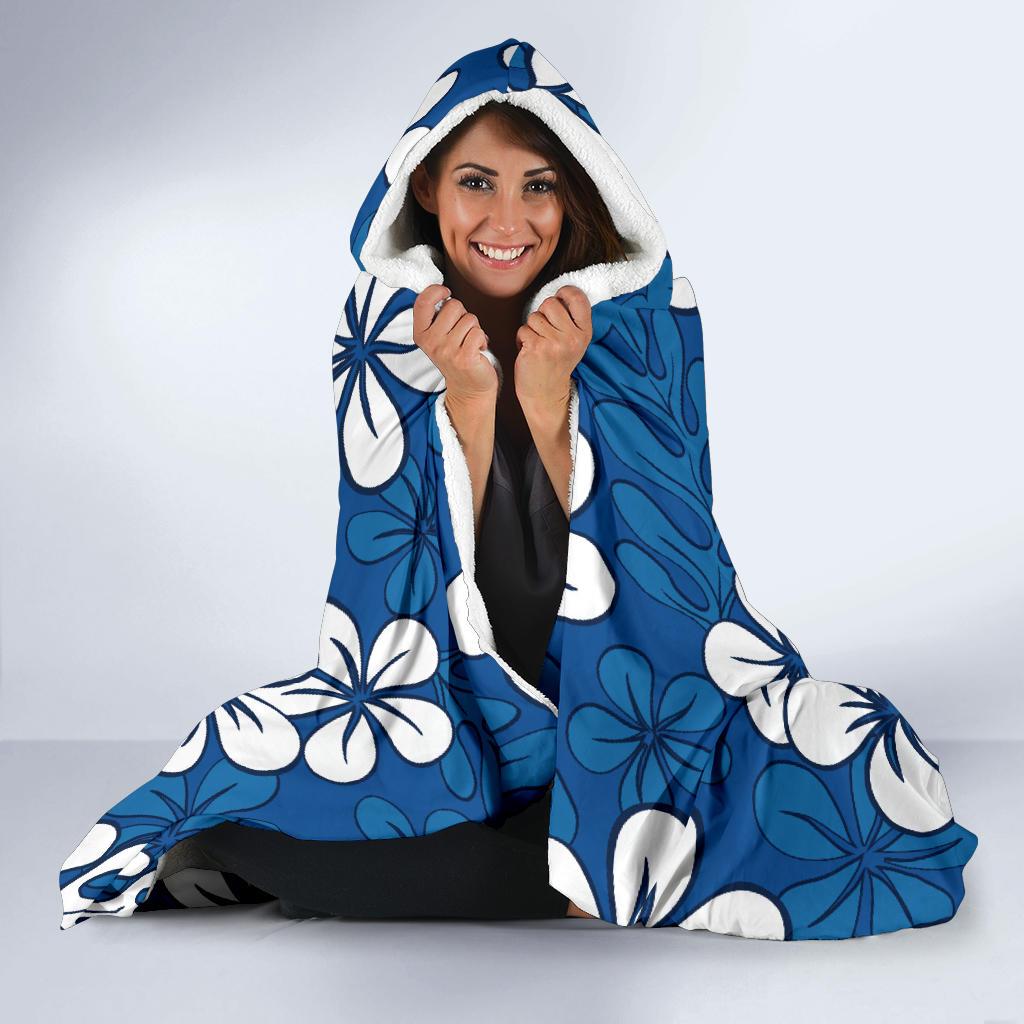 Plumeria Pattern Print Design PM015 Hooded Blanket-JORJUNE.COM