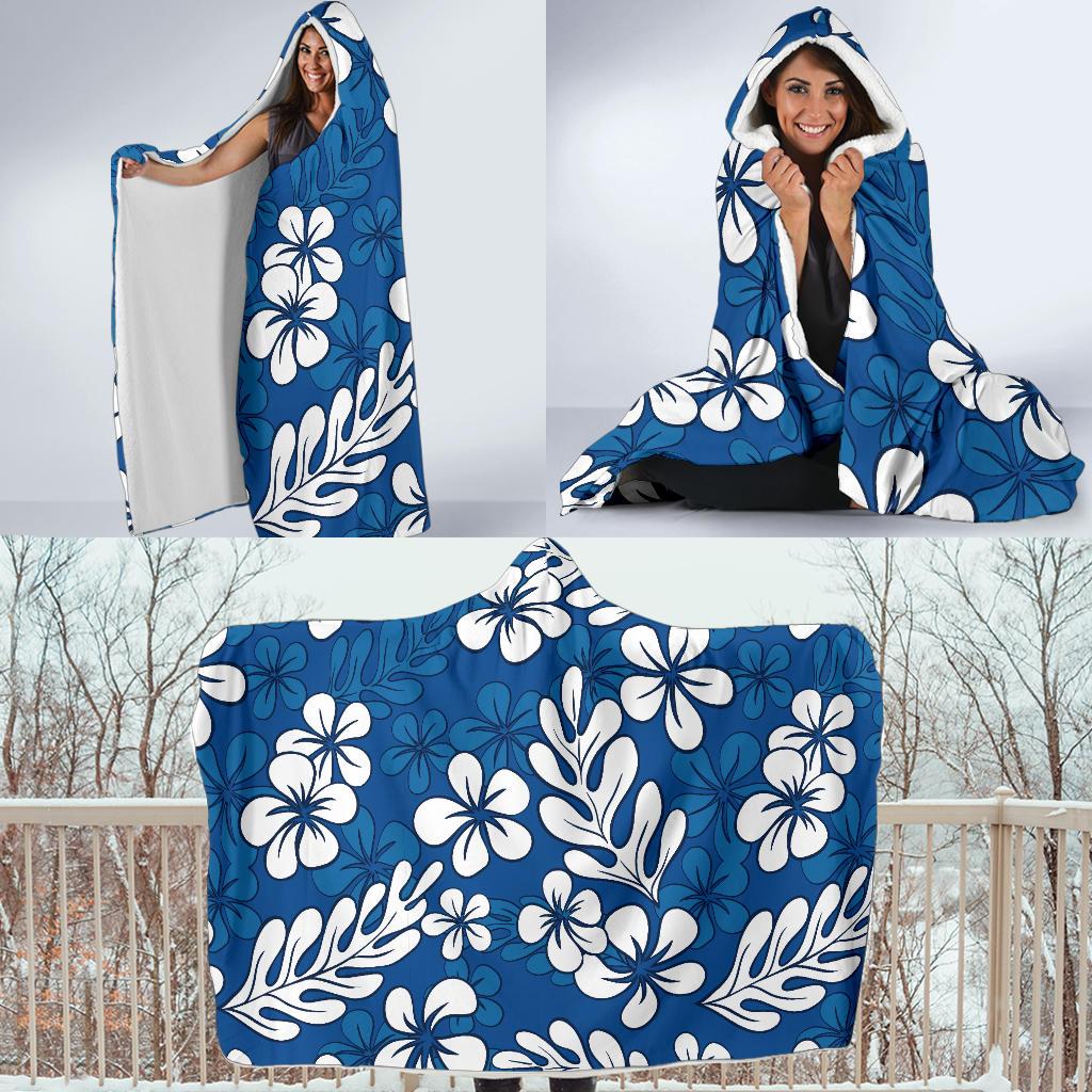 Plumeria Pattern Print Design PM015 Hooded Blanket-JORJUNE.COM
