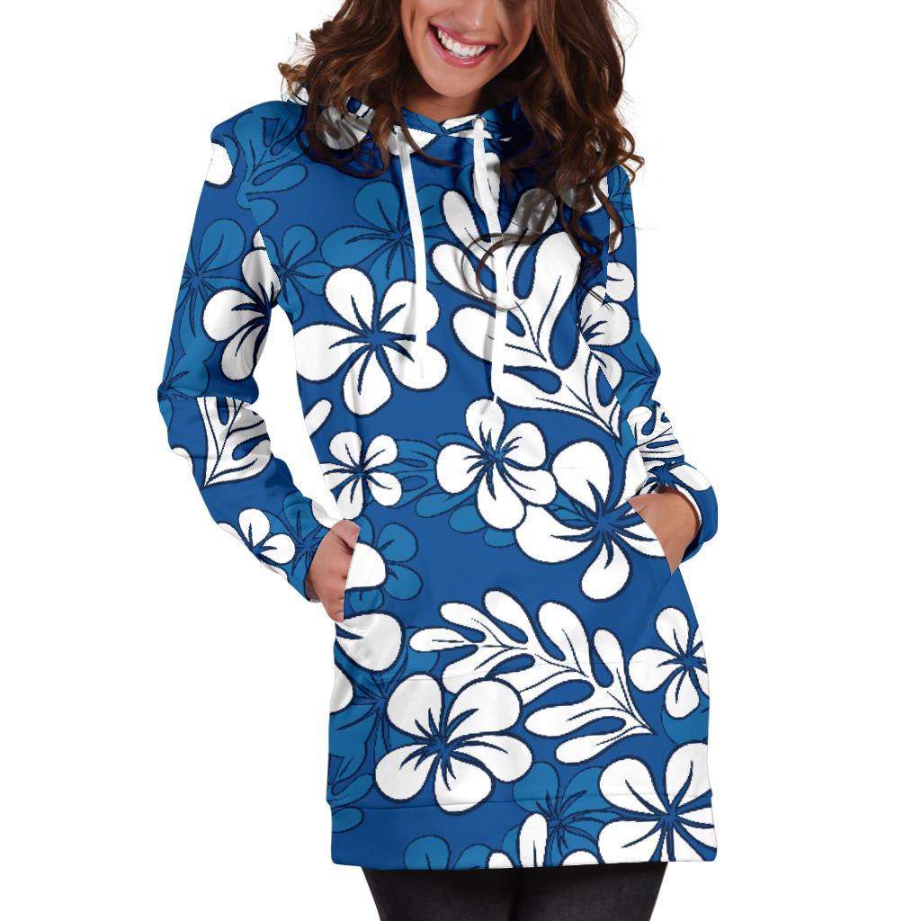 Plumeria Pattern Print Design PM015 Women Hoodie Dress