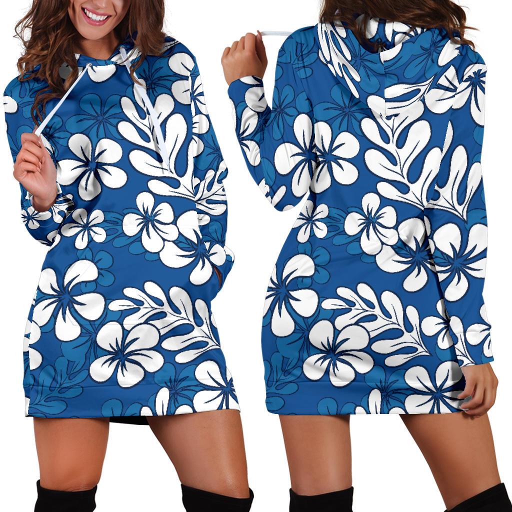 Plumeria Pattern Print Design PM015 Women Hoodie Dress