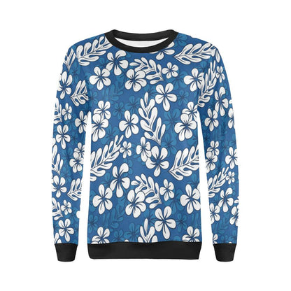 Plumeria Pattern Print Design PM015 Women Long Sleeve Sweatshirt-JorJune