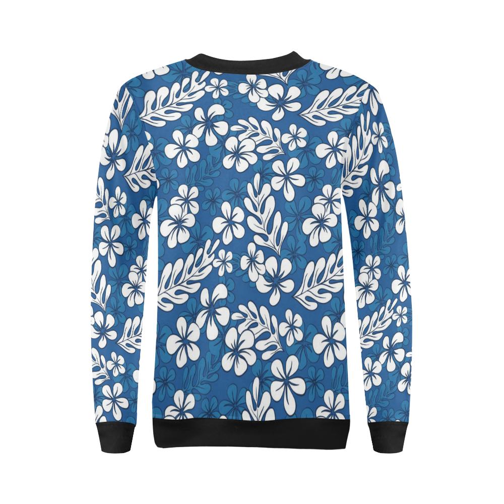 Plumeria Pattern Print Design PM015 Women Long Sleeve Sweatshirt-JorJune