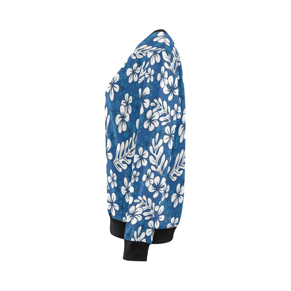 Plumeria Pattern Print Design PM015 Women Long Sleeve Sweatshirt-JorJune