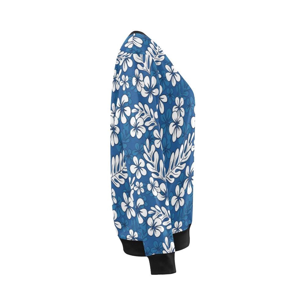 Plumeria Pattern Print Design PM015 Women Long Sleeve Sweatshirt-JorJune
