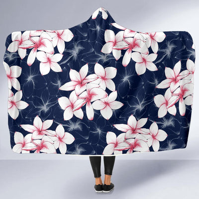 Plumeria Pattern Print Design PM017 Hooded Blanket-JORJUNE.COM