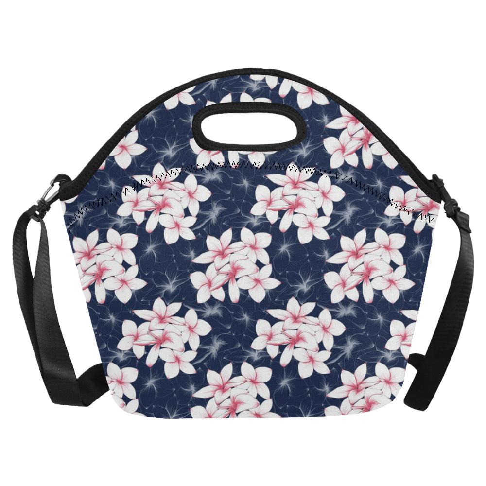 Plumeria Pattern Print Design PM017 Neoprene Lunch Bag-JorJune