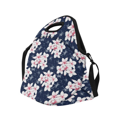 Plumeria Pattern Print Design PM017 Neoprene Lunch Bag-JorJune