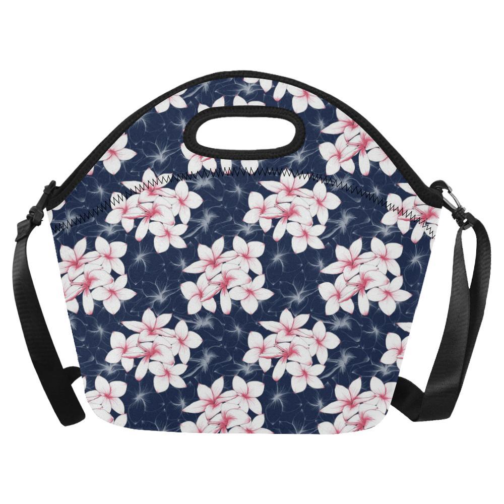 Plumeria Pattern Print Design PM017 Neoprene Lunch Bag-JorJune