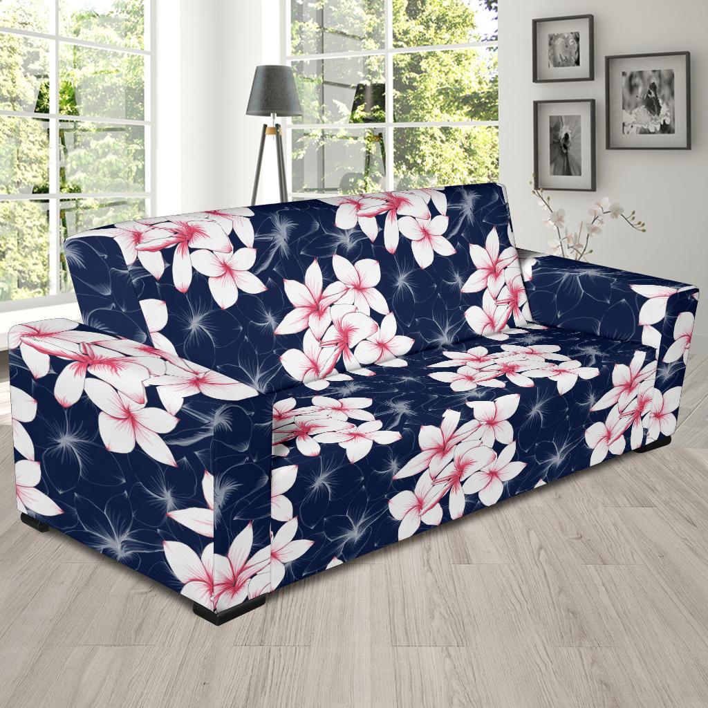 Plumeria Pattern Print Design PM017 Sofa Slipcover-JORJUNE.COM