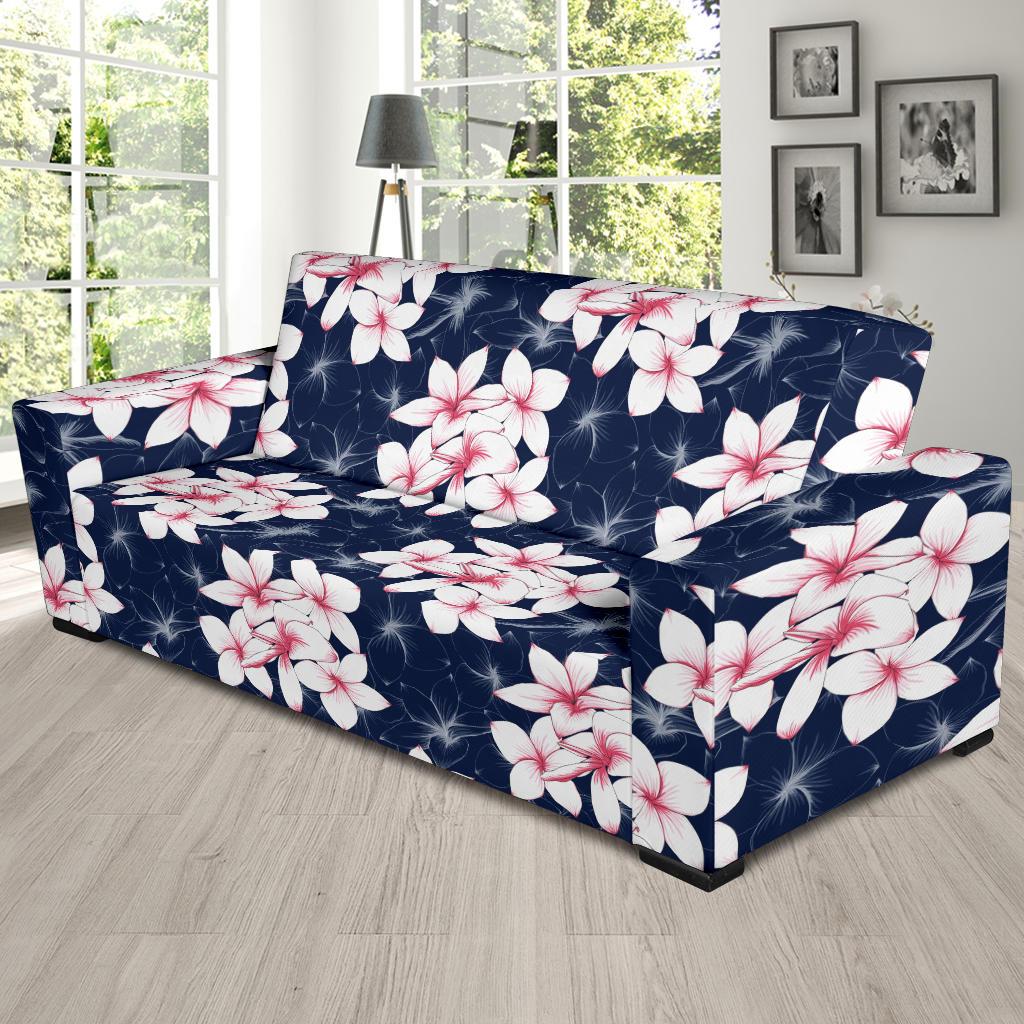 Plumeria Pattern Print Design PM017 Sofa Slipcover-JORJUNE.COM