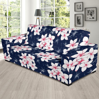 Plumeria Pattern Print Design PM017 Sofa Slipcover-JORJUNE.COM