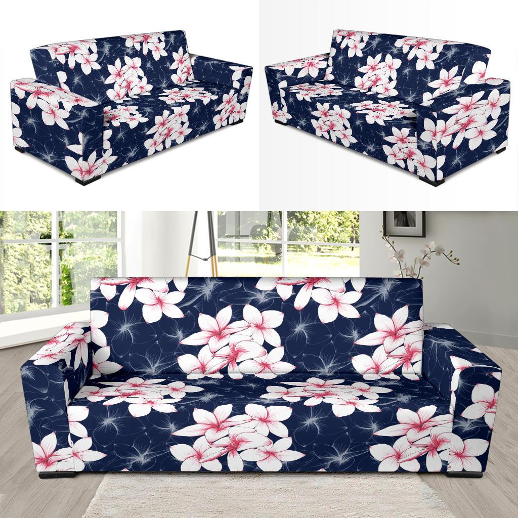 Plumeria Pattern Print Design PM017 Sofa Slipcover-JORJUNE.COM