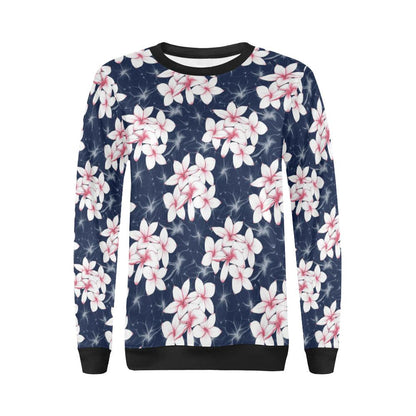 Plumeria Pattern Print Design PM017 Women Long Sleeve Sweatshirt-JorJune