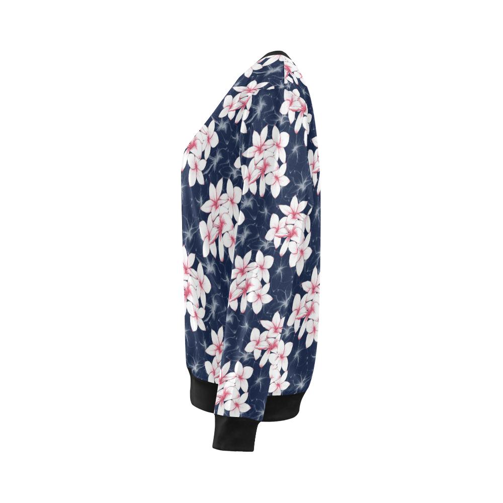Plumeria Pattern Print Design PM017 Women Long Sleeve Sweatshirt-JorJune