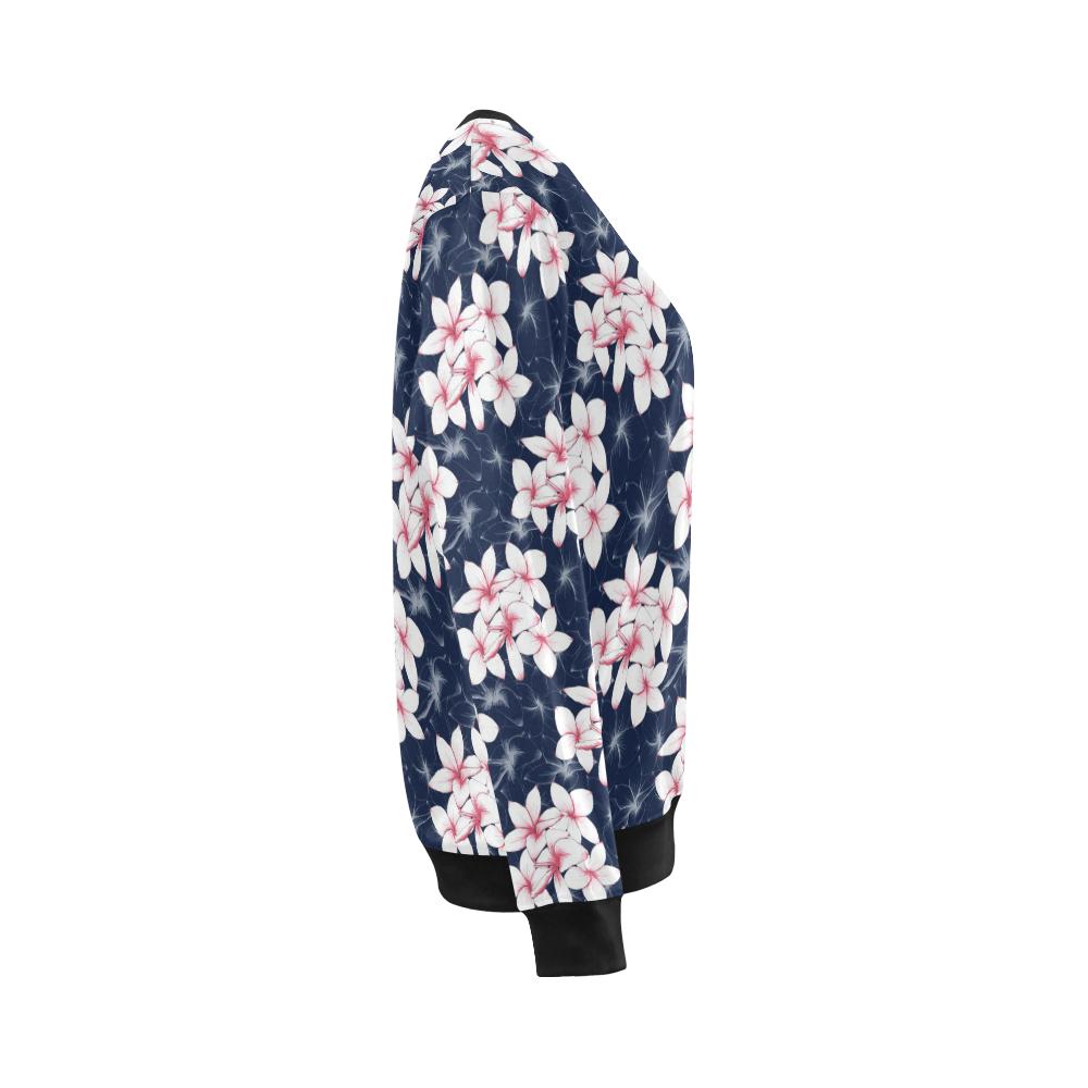 Plumeria Pattern Print Design PM017 Women Long Sleeve Sweatshirt-JorJune