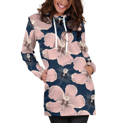 Plumeria Pattern Print Design PM018 Women Hoodie Dress