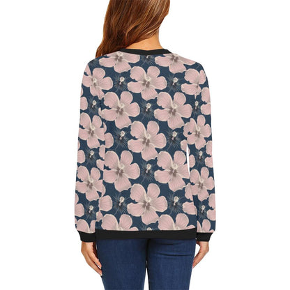 Plumeria Pattern Print Design PM018 Women Long Sleeve Sweatshirt-JorJune
