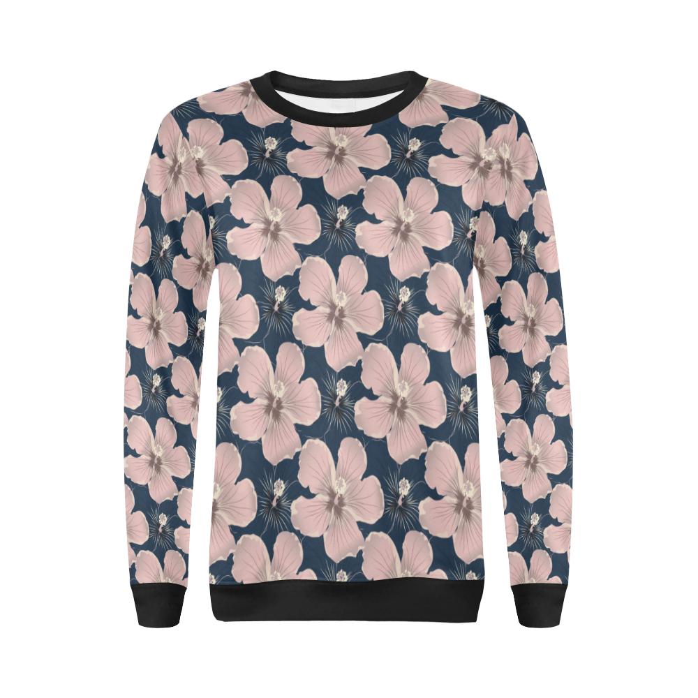 Plumeria Pattern Print Design PM018 Women Long Sleeve Sweatshirt-JorJune